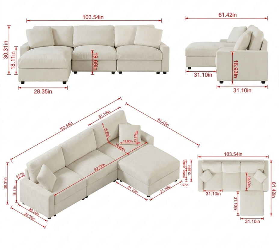 Custom size sofa